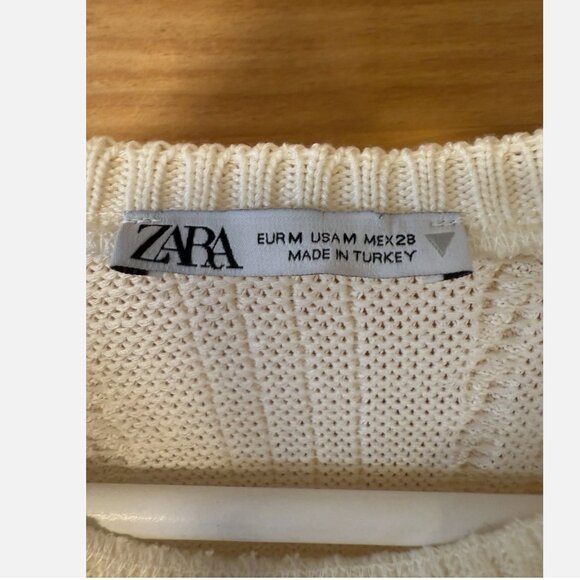 ZARA Cable Knit Bodycon Cottagecore Sweater Midi Dress Matching Cardigan Set M - Picture 7 of 7